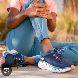 Hoka One One Navy and Pink Running Shoes